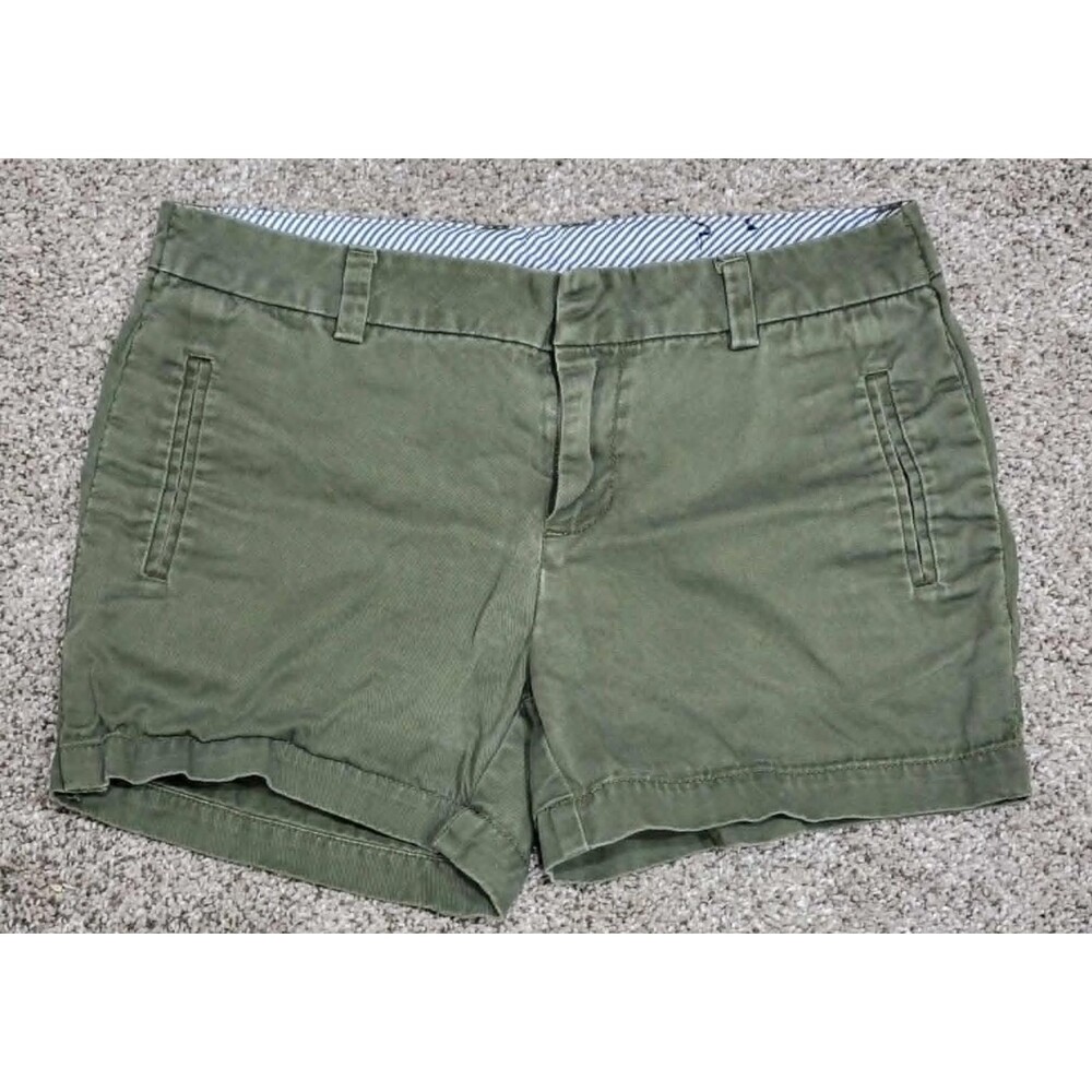 Women's 4 Olive Green Solid Y2K Style Shorts - 4 inch inseam